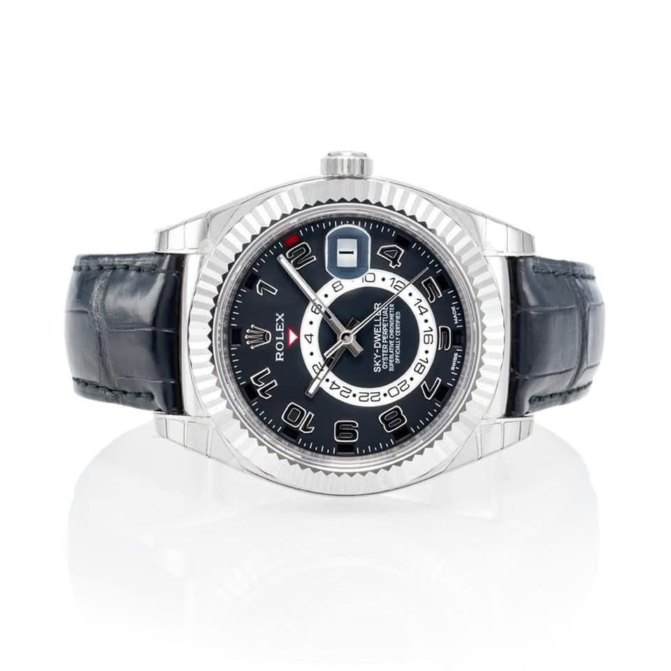 Rolex | Sky-Dweller | 326139 | White gold | 42 mm | Crocodile skin | Black | Automatic