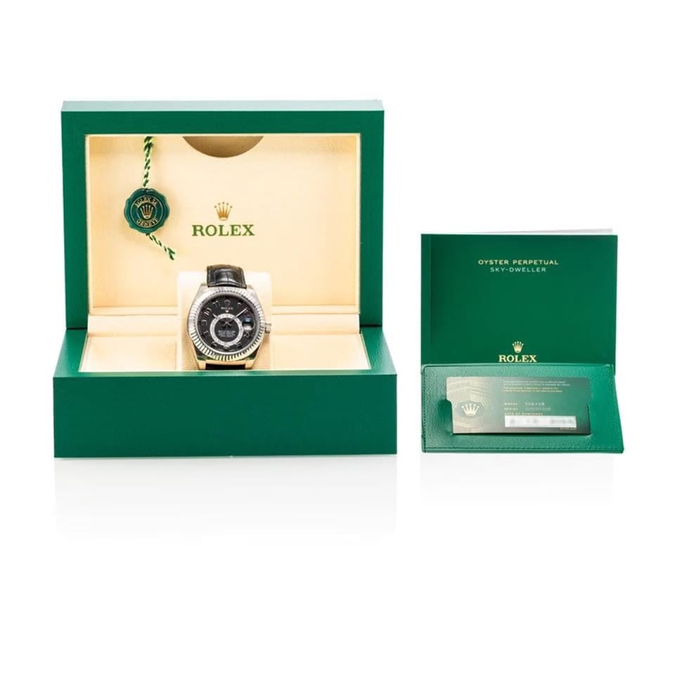 Rolex | Sky-Dweller | 326139 | White gold | 42 mm | Crocodile skin | Black | Automatic