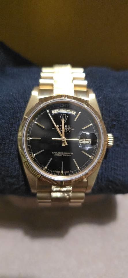 Rolex | Day-Date | 18248 | Yellow gold | 36 mm | Yellow gold | Black | Automatic