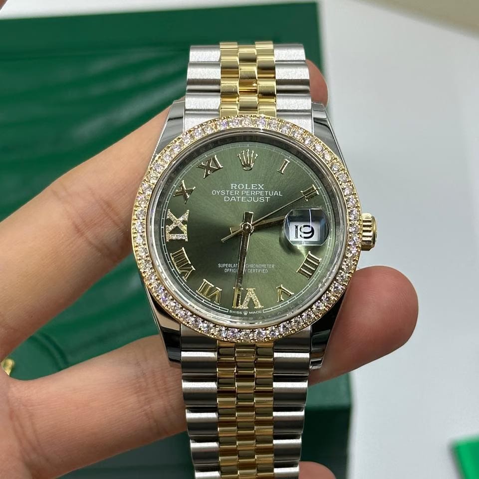 Rolex | Datejust | 126283RBR | Gold/Steel | 36 mm | Gold/Steel | Green | Automatic