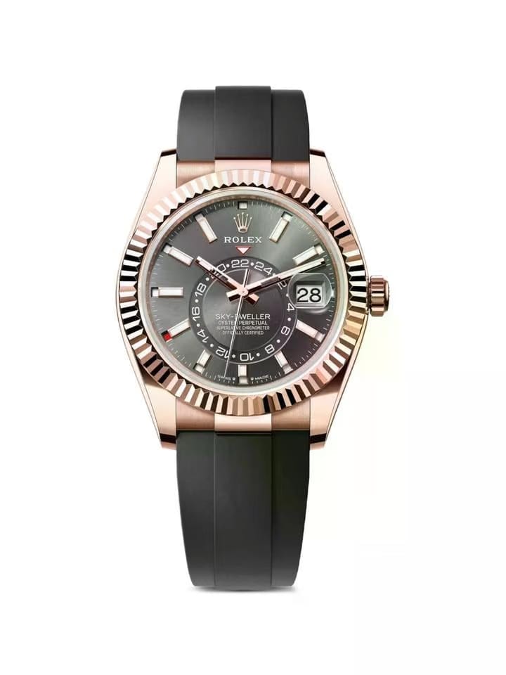 Rolex | Sky-Dweller | 326235 | Rose gold | 42 mm | Rubber | Grey | Automatic