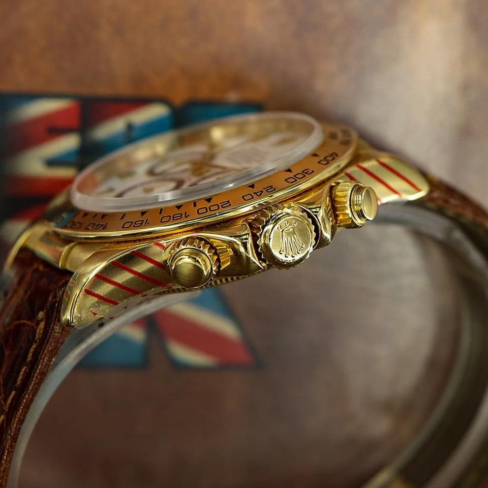 Rolex | Daytona | 16518 | Yellow gold | 40 mm | Crocodile skin | White | Automatic