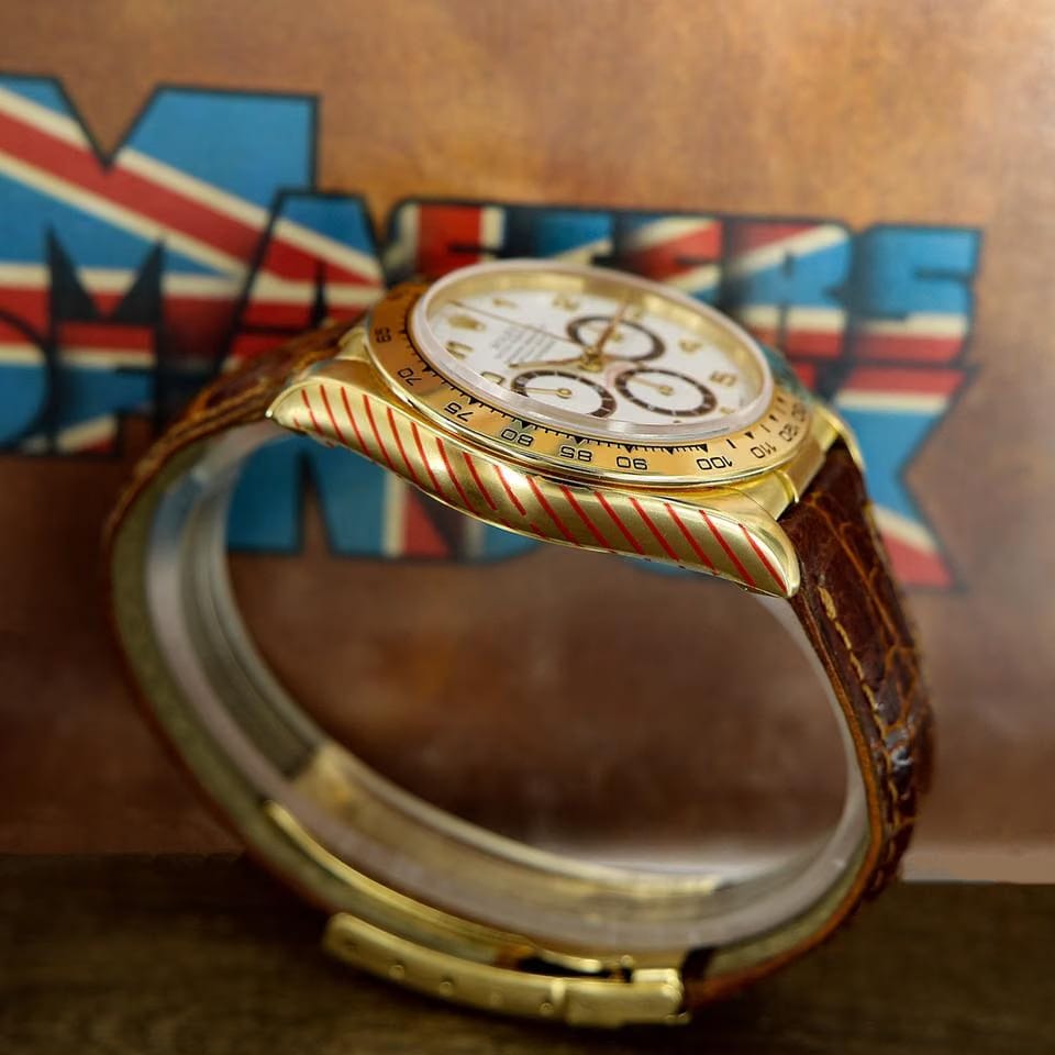 Rolex | Daytona | 16518 | Yellow gold | 40 mm | Crocodile skin | White | Automatic