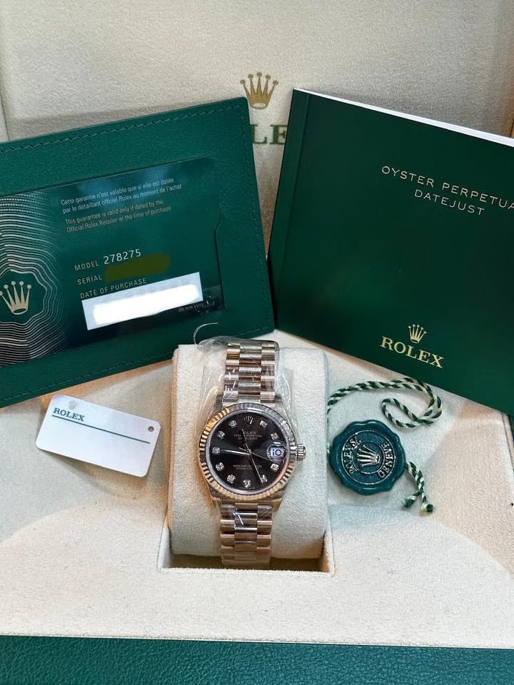 Rolex | Datejust | 278275 | Rose gold | 31 mm | Rose gold | Brown | Automatic