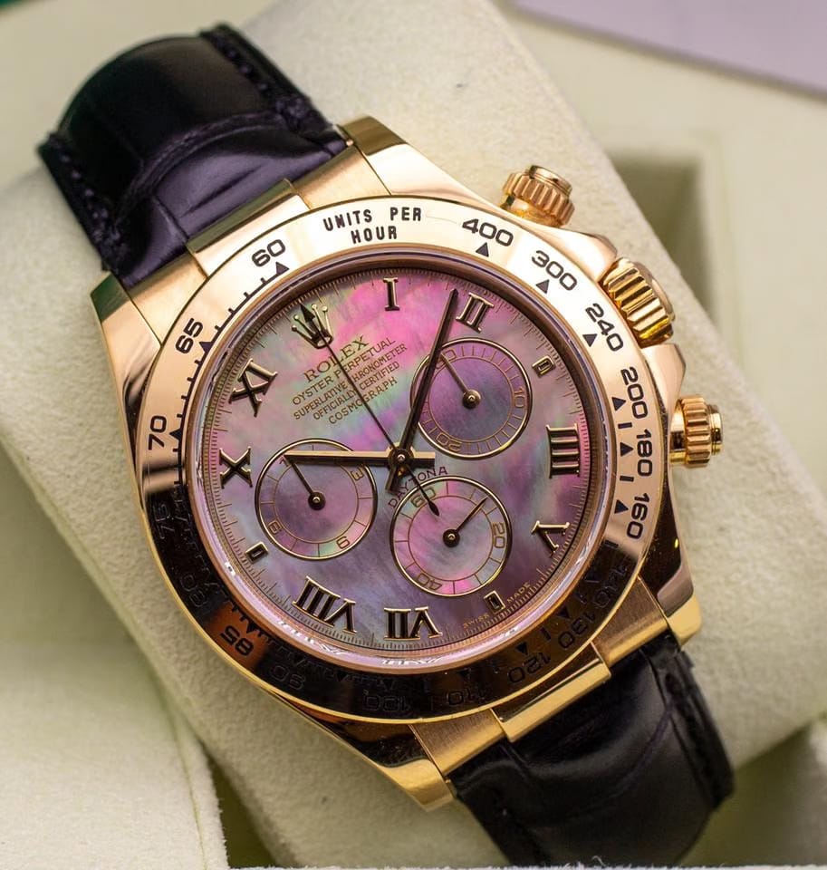 Rolex | Daytona | 116518 | Yellow gold | 40 mm | Leather | Mother of pearl | Automatic