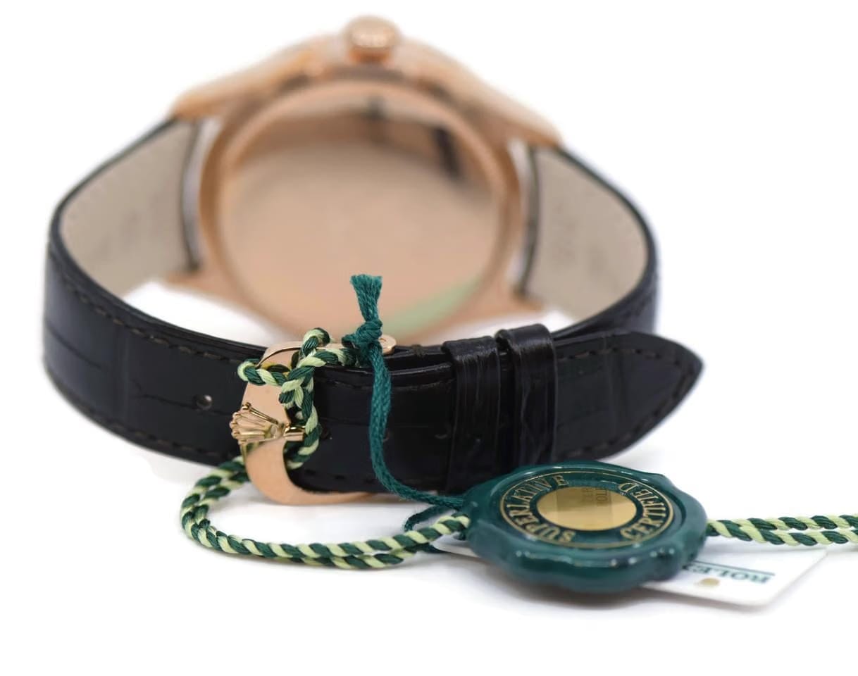 Rolex | Cellini | 50515 | Rose gold | 39 mm | Leather | Silver | Automatic