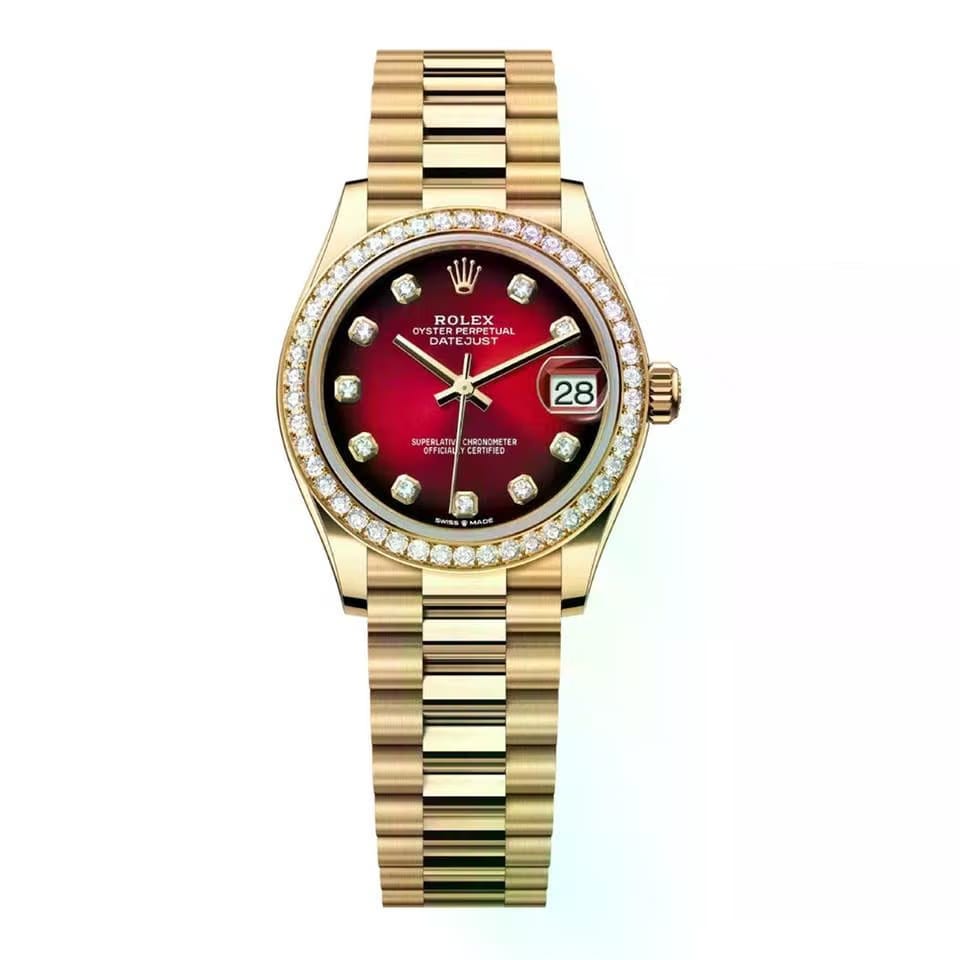 Rolex | Datejust | 278288RBR-0041 | 31 mm | Yellow gold | Red | Automatic