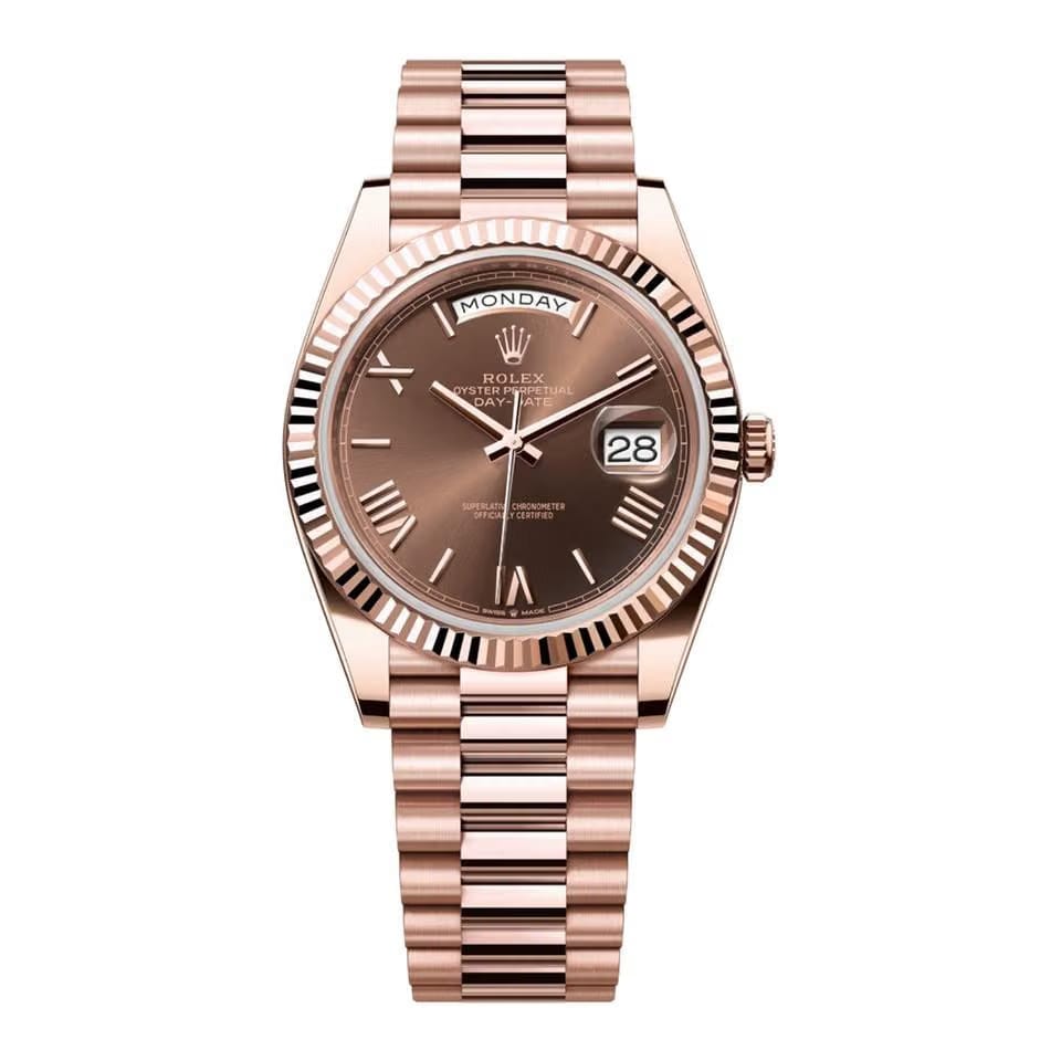 Rolex | Day-Date | 228235-0002 | 40 mm | Rose gold | Brown | Automatic