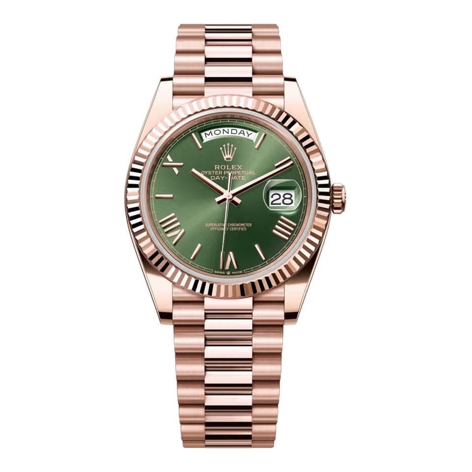 Rolex | Day-Date | 228235-0025 | 40 mm | Rose gold | Green | Automatic
