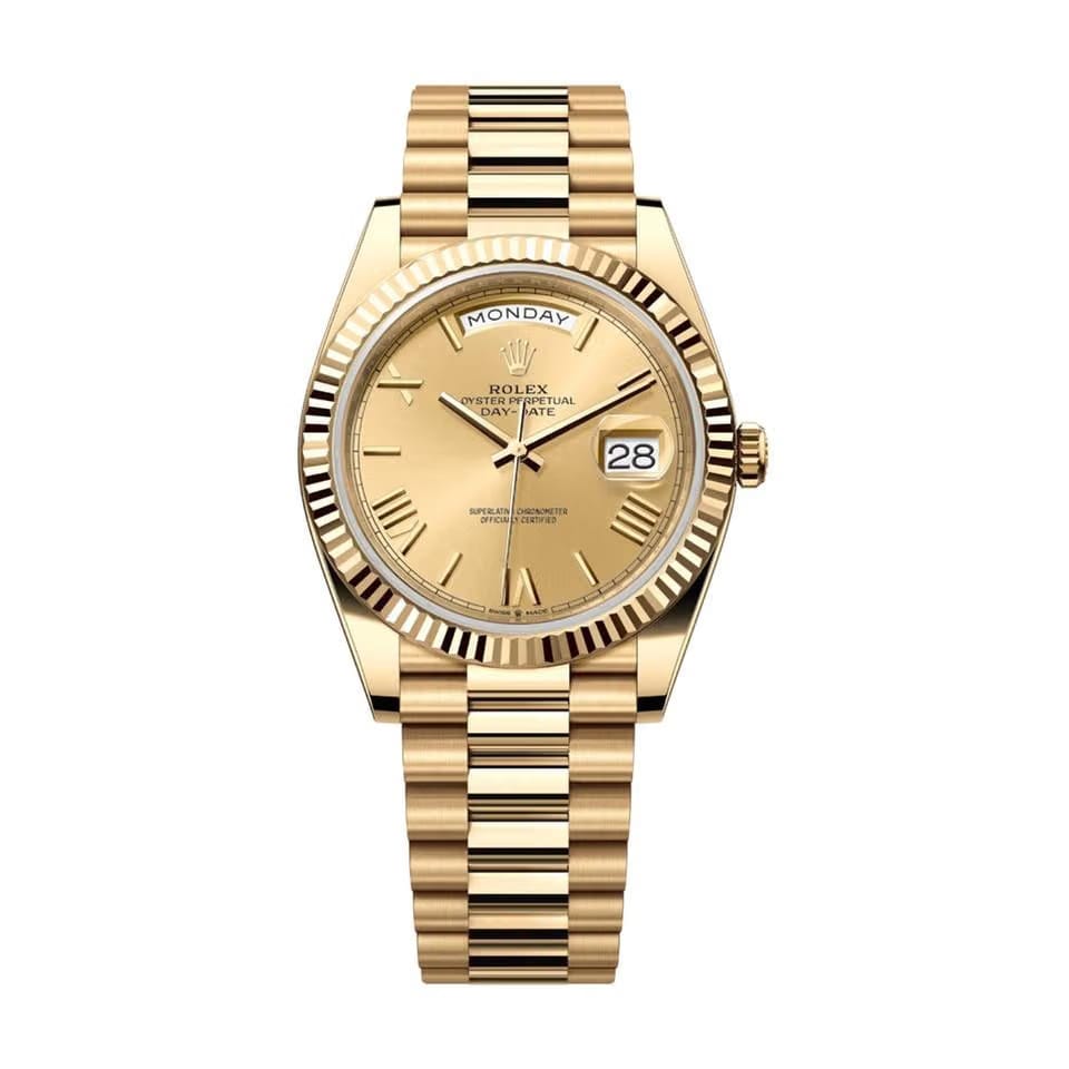 Rolex | Day-Date | 228238-0006 | 40 mm | Yellow gold | Champagne | Automatic