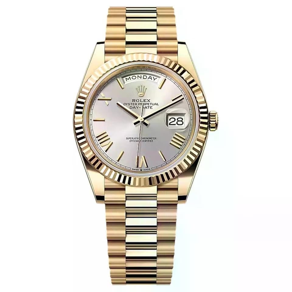 Rolex | Day-Date | 228238-0002 | 40 mm | Yellow gold | Silver | Automatic