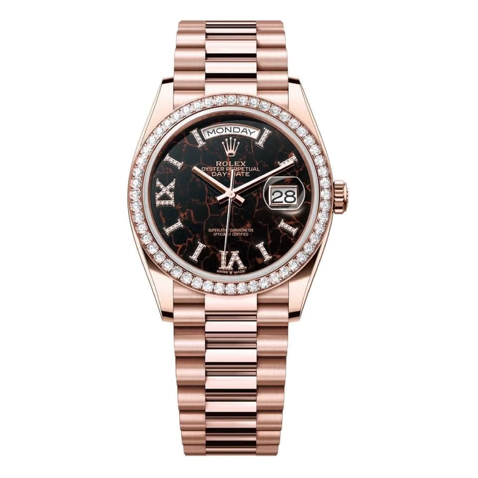 Rolex | Day-Date | 128345RBR-0044 | 36 mm | Rose gold | Automatic