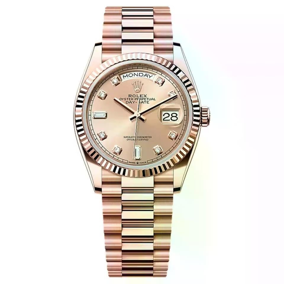 Rolex | Day-Date | 128235-0009 | 36 mm | Rose gold | Pink | Automatic