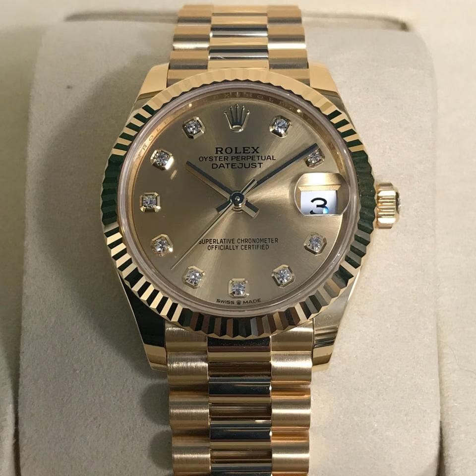 Rolex | Datejust | 278278 | Yellow gold | 31 x 37 mm | Yellow gold | Champagne | Automatic