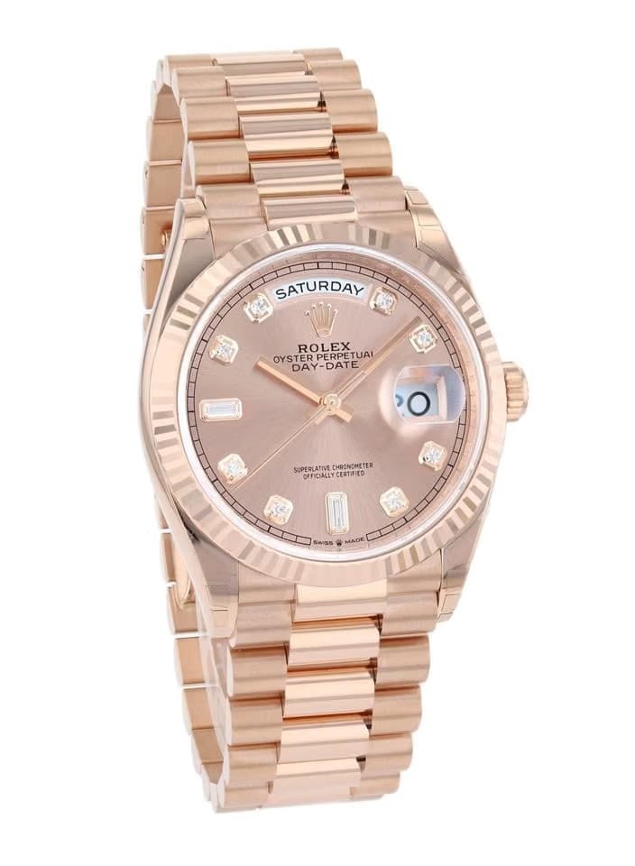 Rolex | Day-Date | 128235 | Rose gold | 36 mm | Rose gold | Pink | Automatic