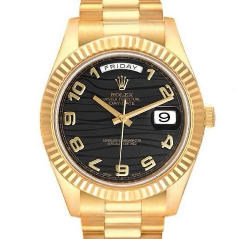 Rolex | Day-Date | 218238 | Yellow gold | 41 mm | Yellow gold | Black | Automatic