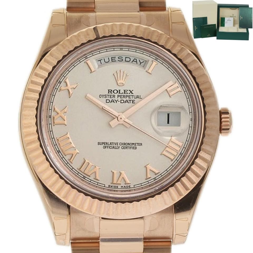 Rolex | Day-Date | 218235 | Rose gold | 41 mm | Rose gold | Champagne | Automatic