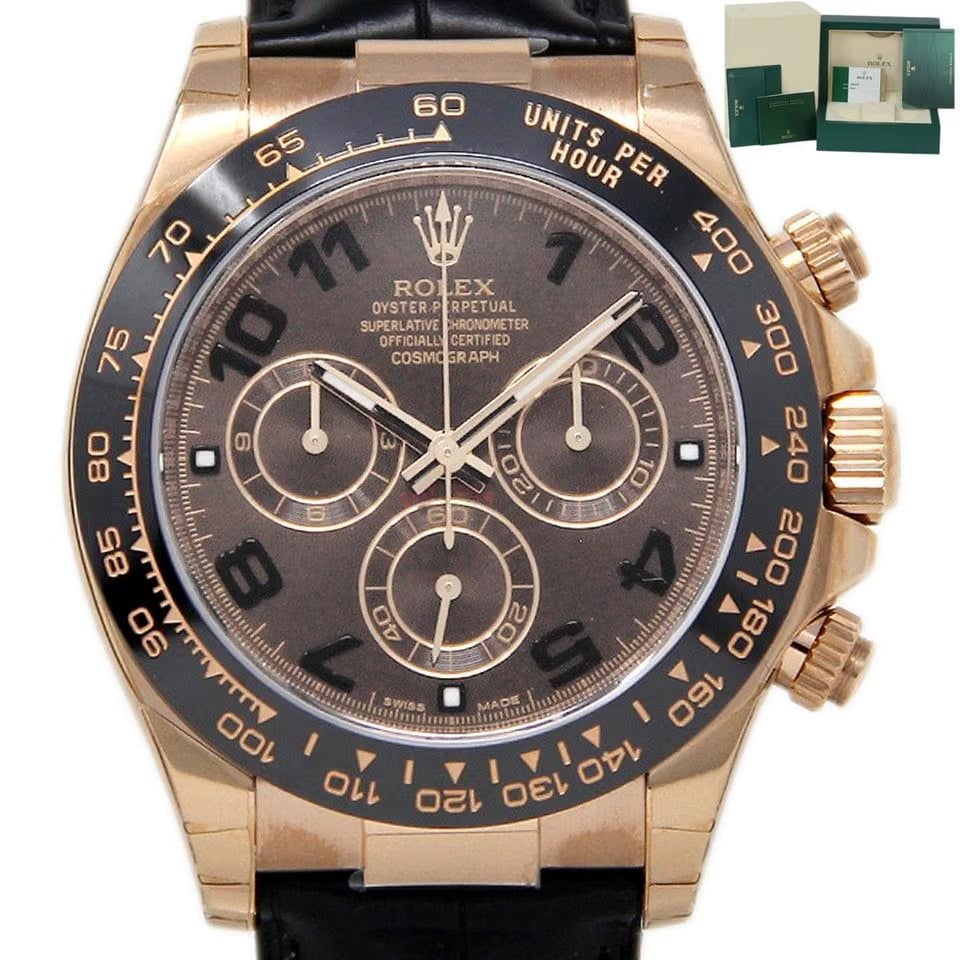 Rolex | Daytona | 116515 | Rose gold | 40 mm | Leather | Brown | Automatic