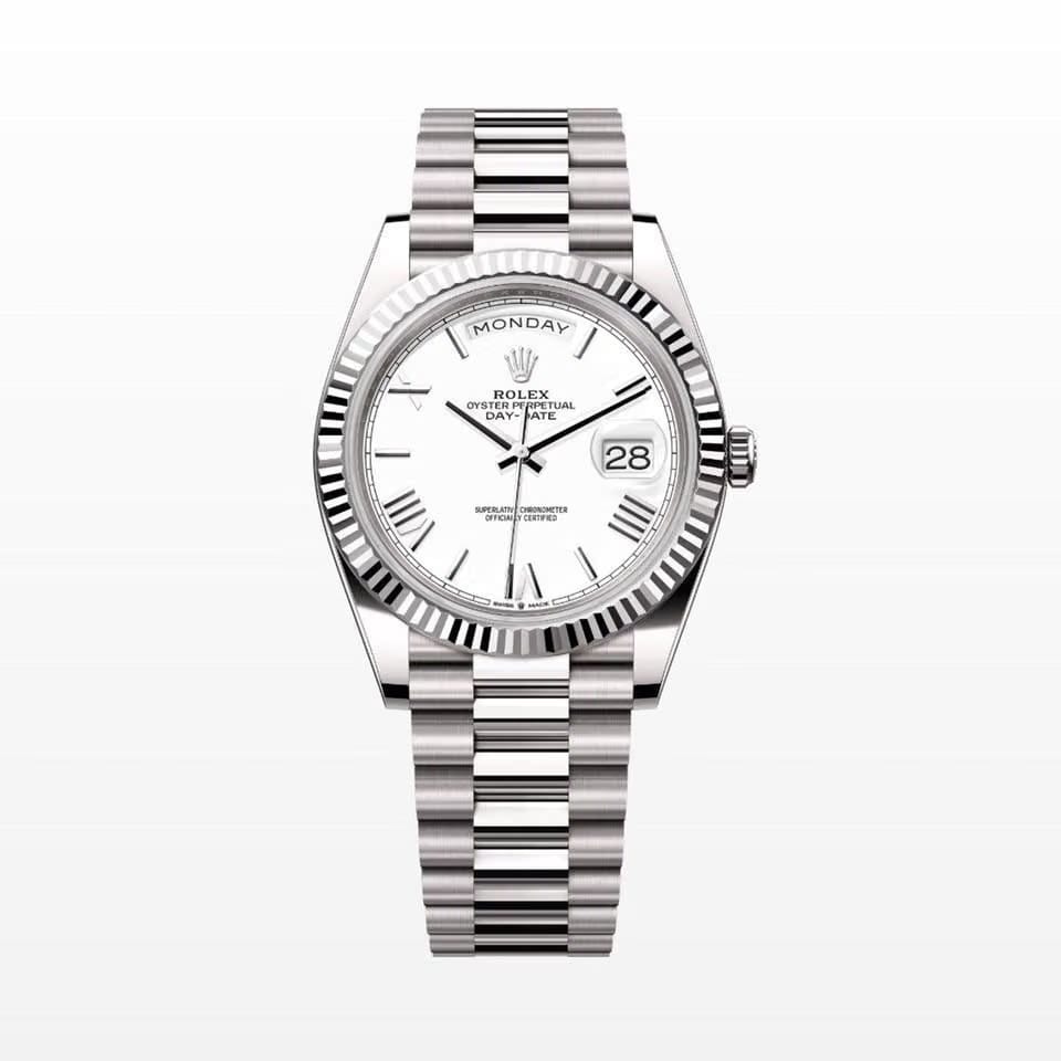 Rolex | Day-Date | 228239 | White gold | 40 mm | White gold | White | Automatic