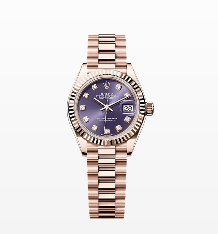Rolex | Datejust | 279175 | Rose gold | 28 mm | Rose gold | Purple | Automatic
