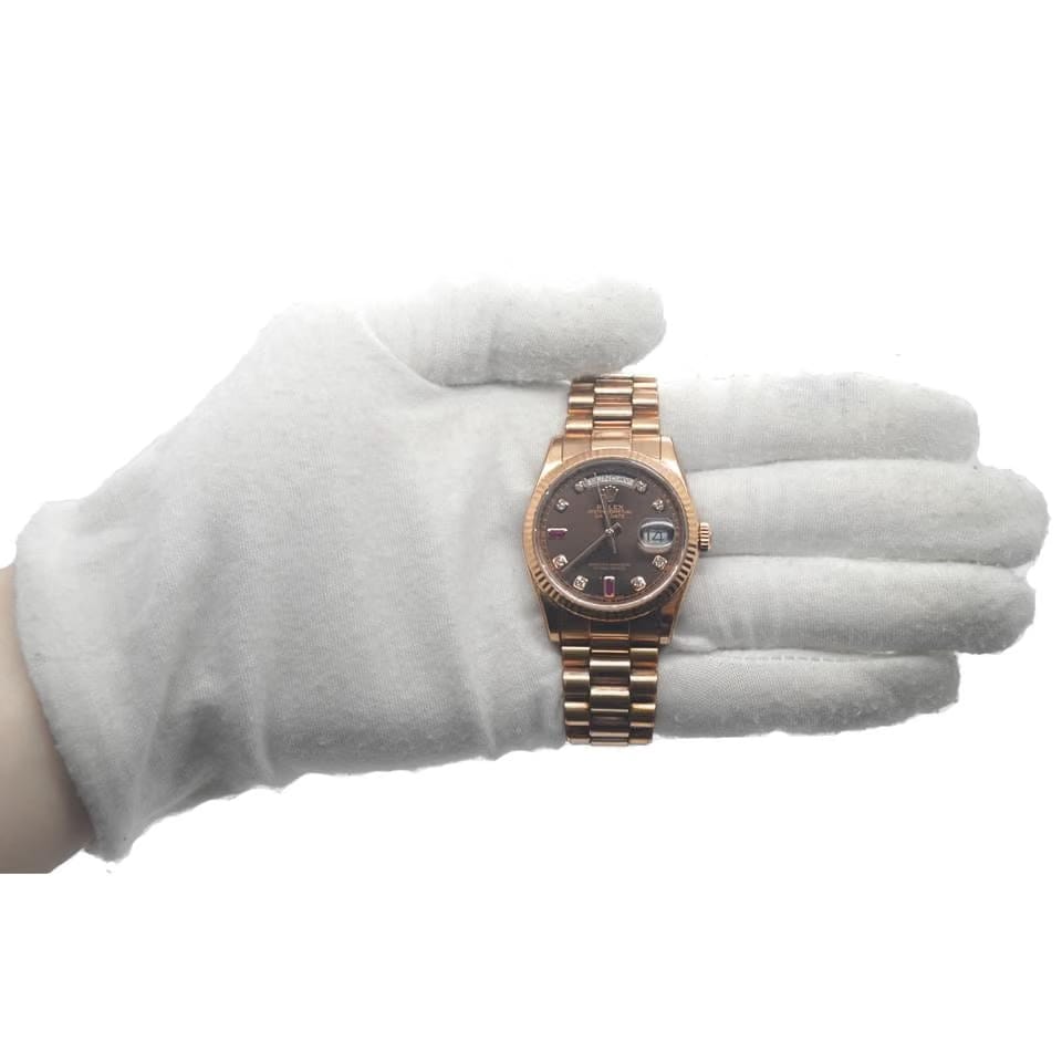 Rolex | Day-Date | 118235 | Rose gold | 36 mm | Rose gold | Brown | Automatic