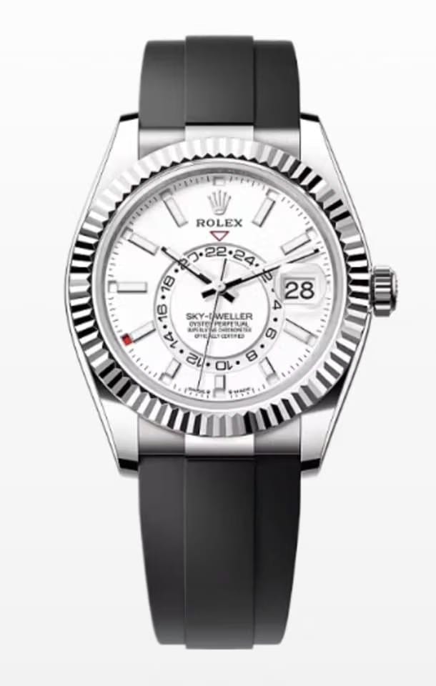 Rolex | Sky-Dweller | 336239 | White gold | 42 mm | Rubber | White | Automatic
