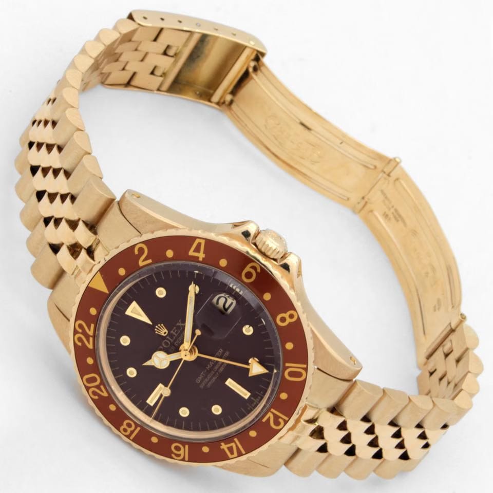 Rolex | GMT-Master | 1675 | Yellow gold | 40 mm | Steel | Brown | Automatic