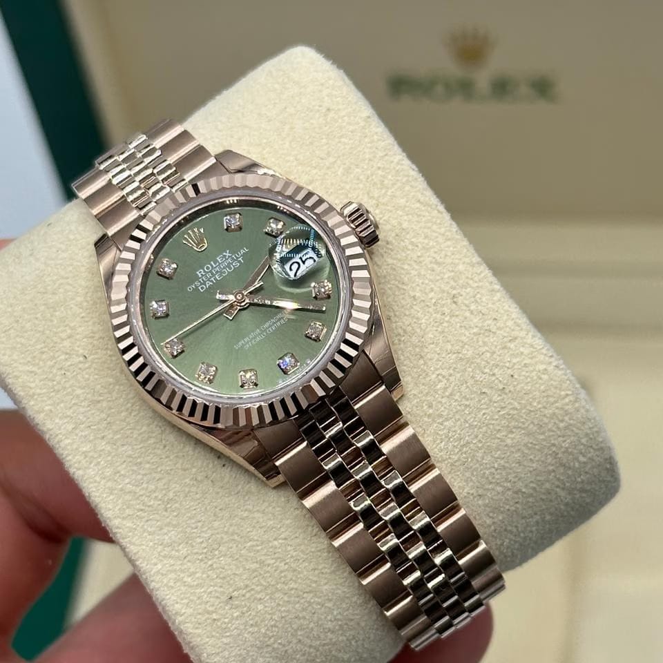 Rolex | Datejust | 279175 | Rose gold | 28 mm | Rose gold | Green | Automatic