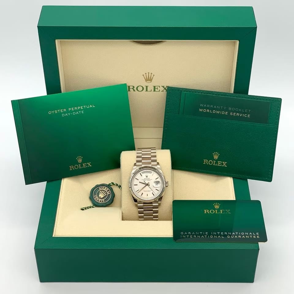 Rolex | Day-Date | 128239 | White gold | 36 x 43 mm | White gold | Silver | Automatic