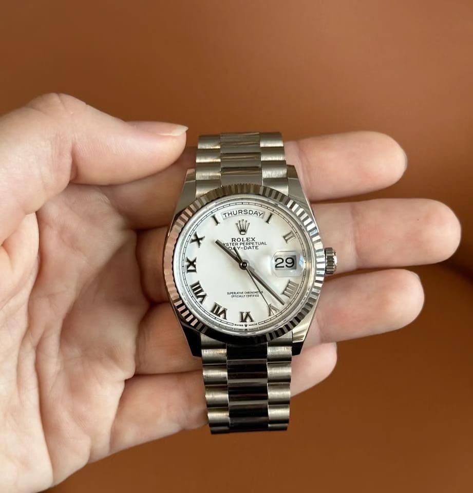 Rolex | Day-Date | 128239 | White gold | 36 x 43 mm | White gold | White | Automatic