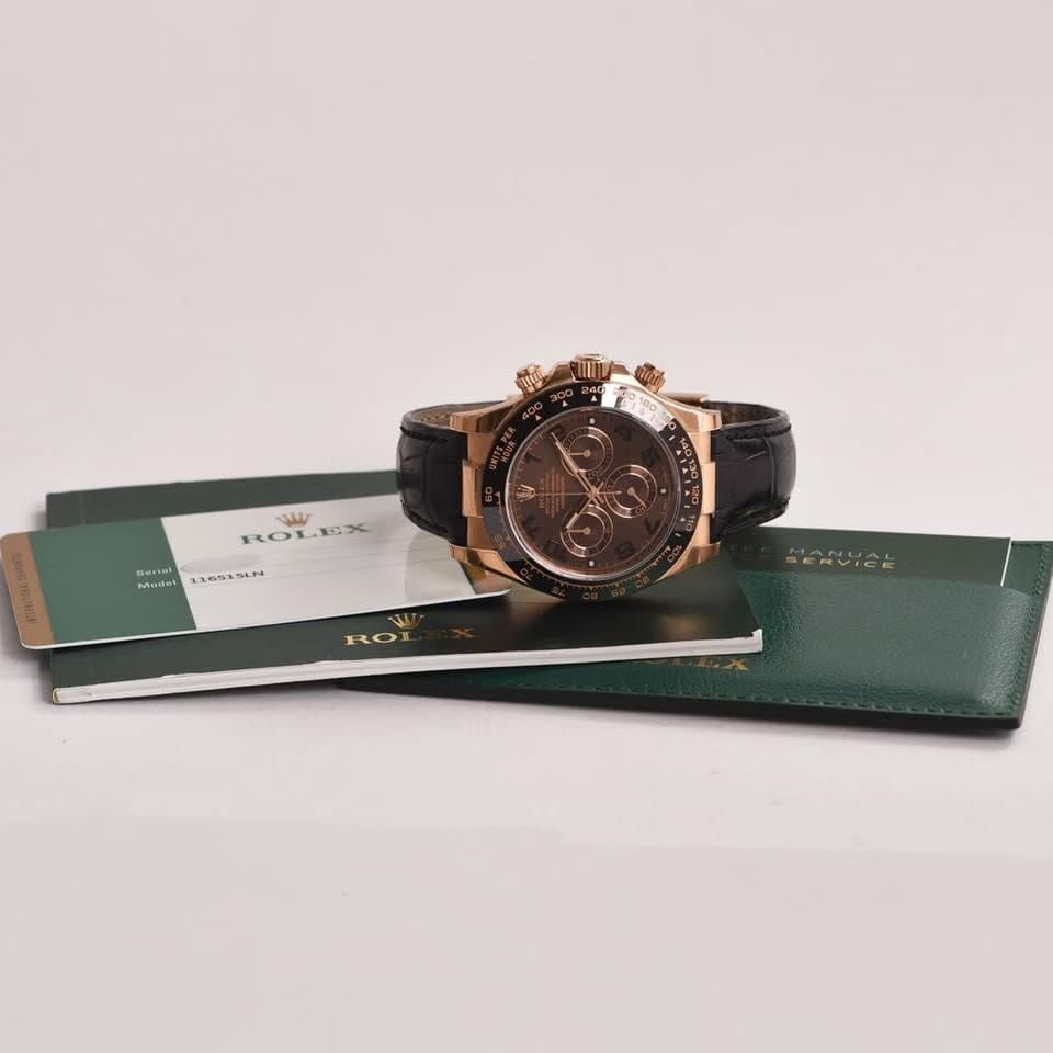 Rolex | Daytona | 116515ln | Rose gold | 40 mm | Leather | Brown | Automatic