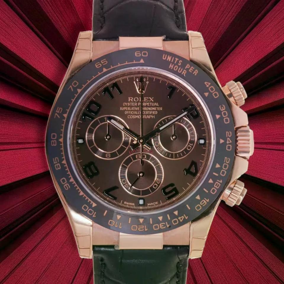 Rolex | Daytona | 116515LN | Rose gold | 40 mm | Crocodile skin | Automatic