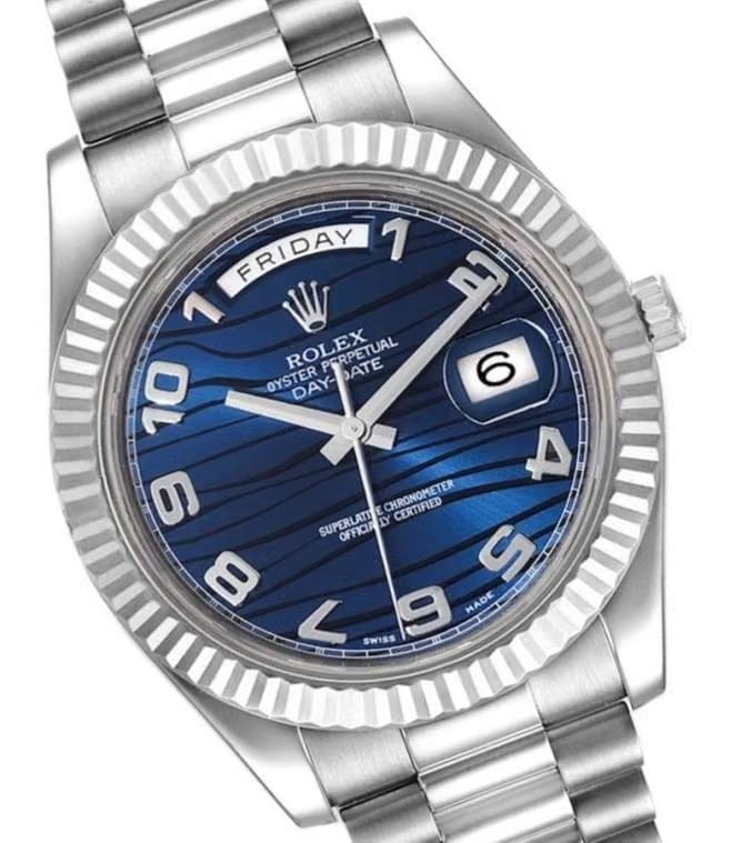 Rolex | Day-Date | 218239 | White gold | 41 mm | White gold | Blue | Automatic
