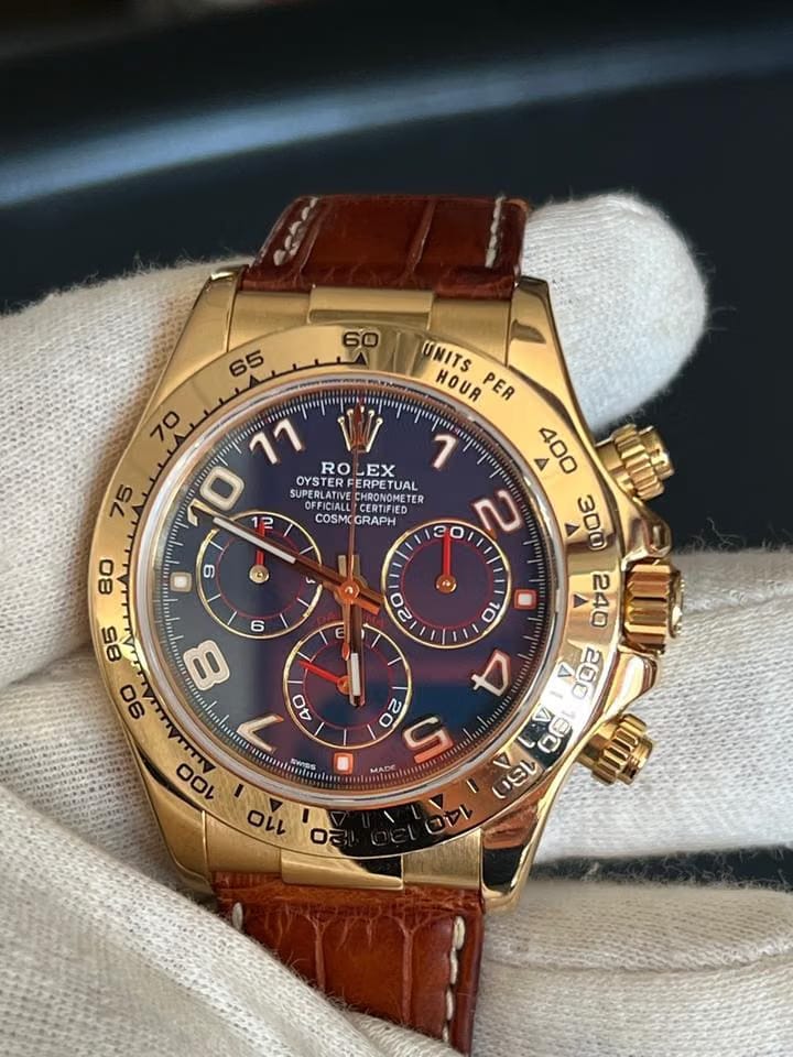 Rolex | Daytona | 116518 | Yellow gold | 40 mm | Blue | Automatic