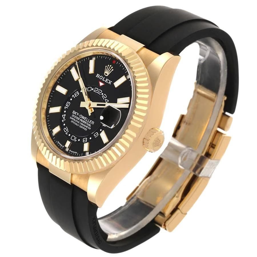 Rolex | Sky-Dweller | 336238-0002 | Yellow gold | 42 mm | Rubber | Black | Automatic