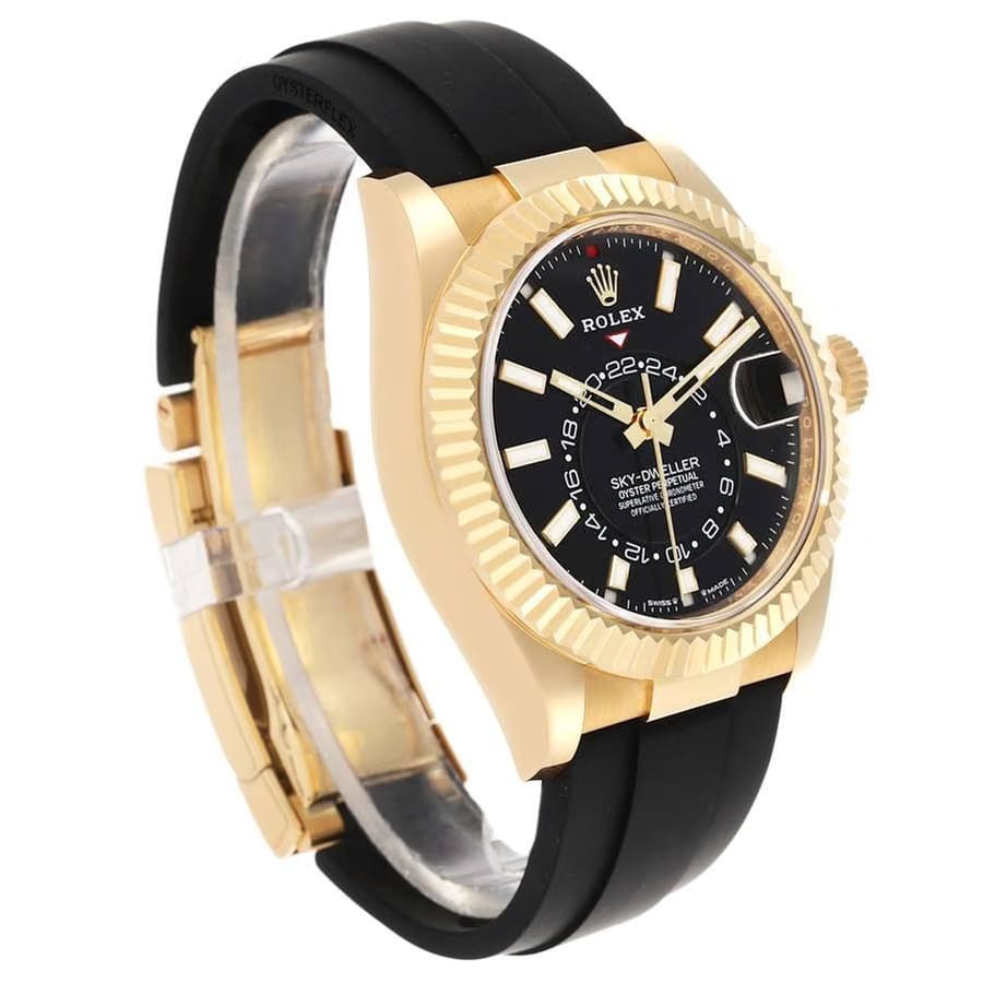 Rolex | Sky-Dweller | 336238-0002 | Yellow gold | 42 mm | Rubber | Black | Automatic