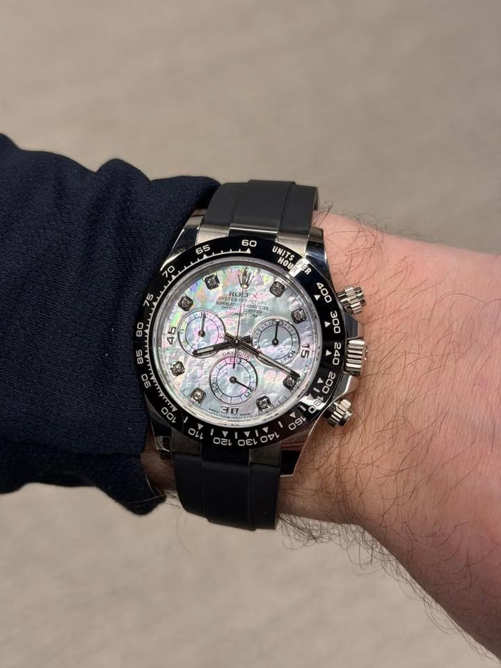 Rolex | Daytona | 116519LN | White gold | 40 x 43 mm | Rubber | Mother of pearl | Automatic