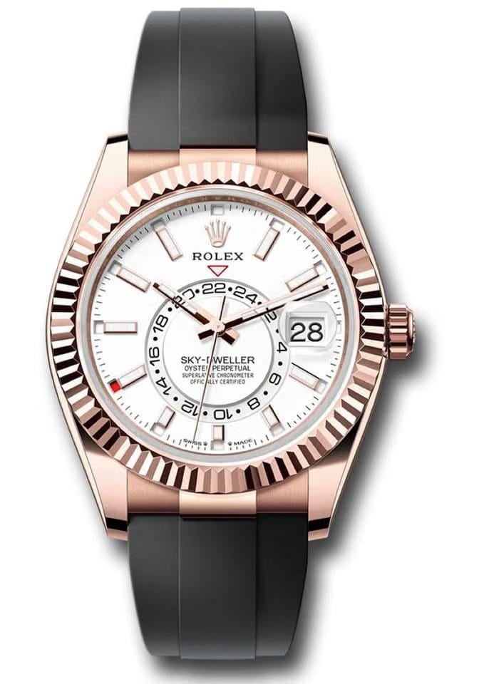 Rolex | Sky-Dweller | 336235 | Rose gold | Rubber | White | Automatic