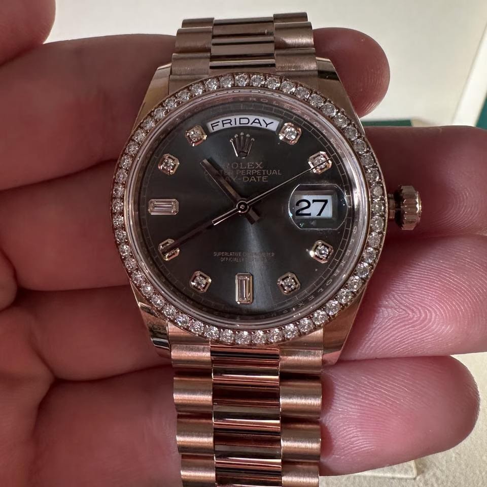 Rolex | Day-Date | 128345RBR | Rose gold | 36 x 43 mm | Rose gold | Grey | Automatic