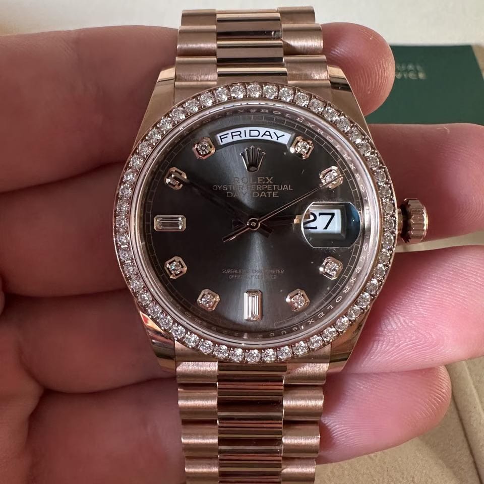 Rolex | Day-Date | 128345RBR | Rose gold | 36 x 43 mm | Rose gold | Grey | Automatic