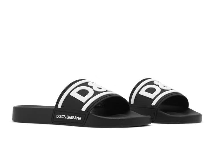Dolce & Gabbana Slides DG Logo - Black White