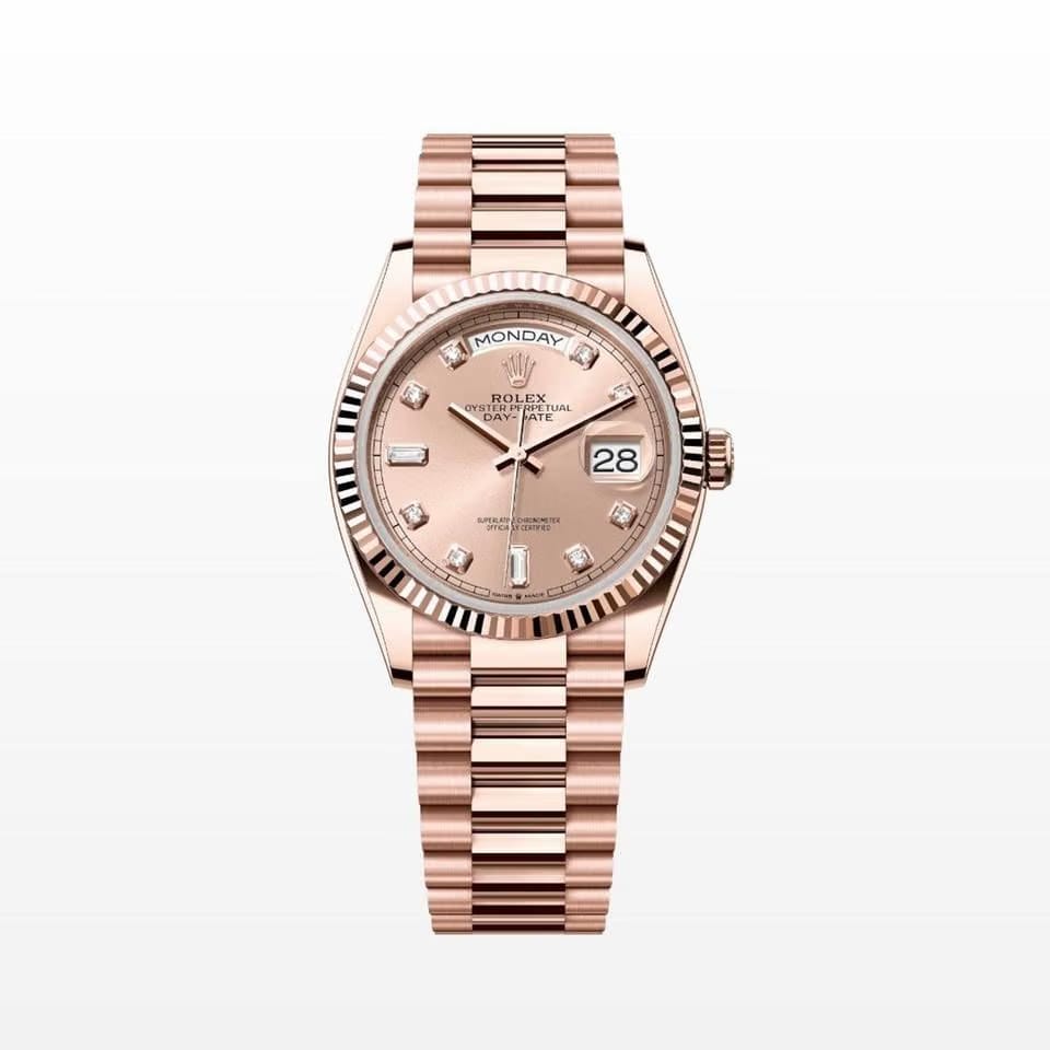 Rolex | Day-Date | 128235 | Rose gold | 36 x 43 mm | Rose gold | Pink | Automatic