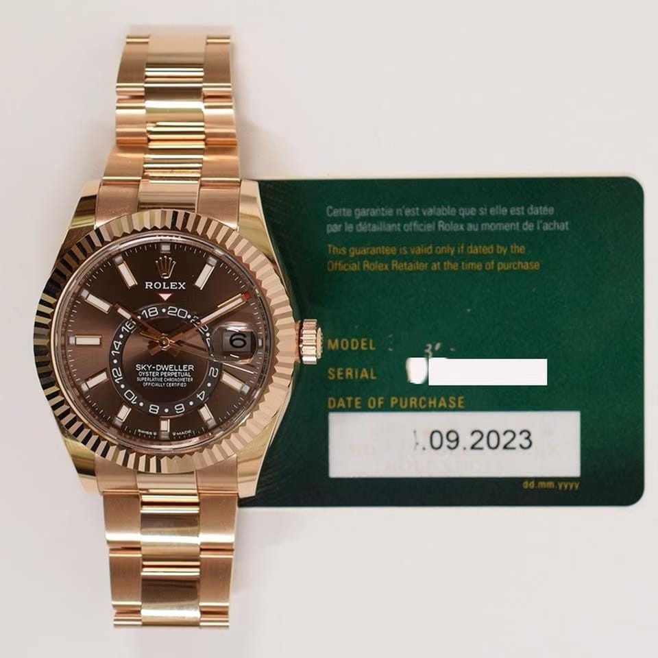 Rolex | Sky-Dweller | 336935 | Rose gold | 42 mm | Rose gold | Brown | Automatic