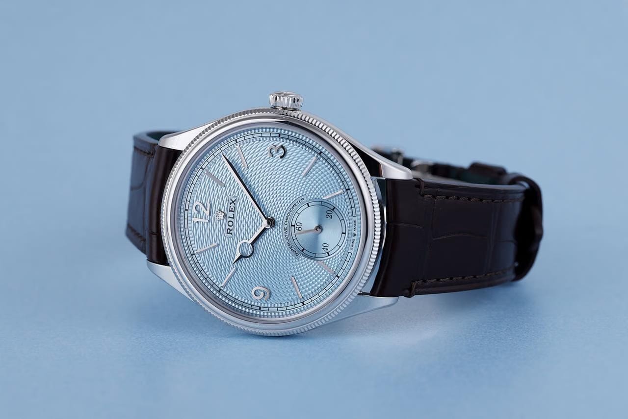 Rolex | 1908 | 19G1J310 | Platinum | 39 mm | Leather | Blue | Automatic