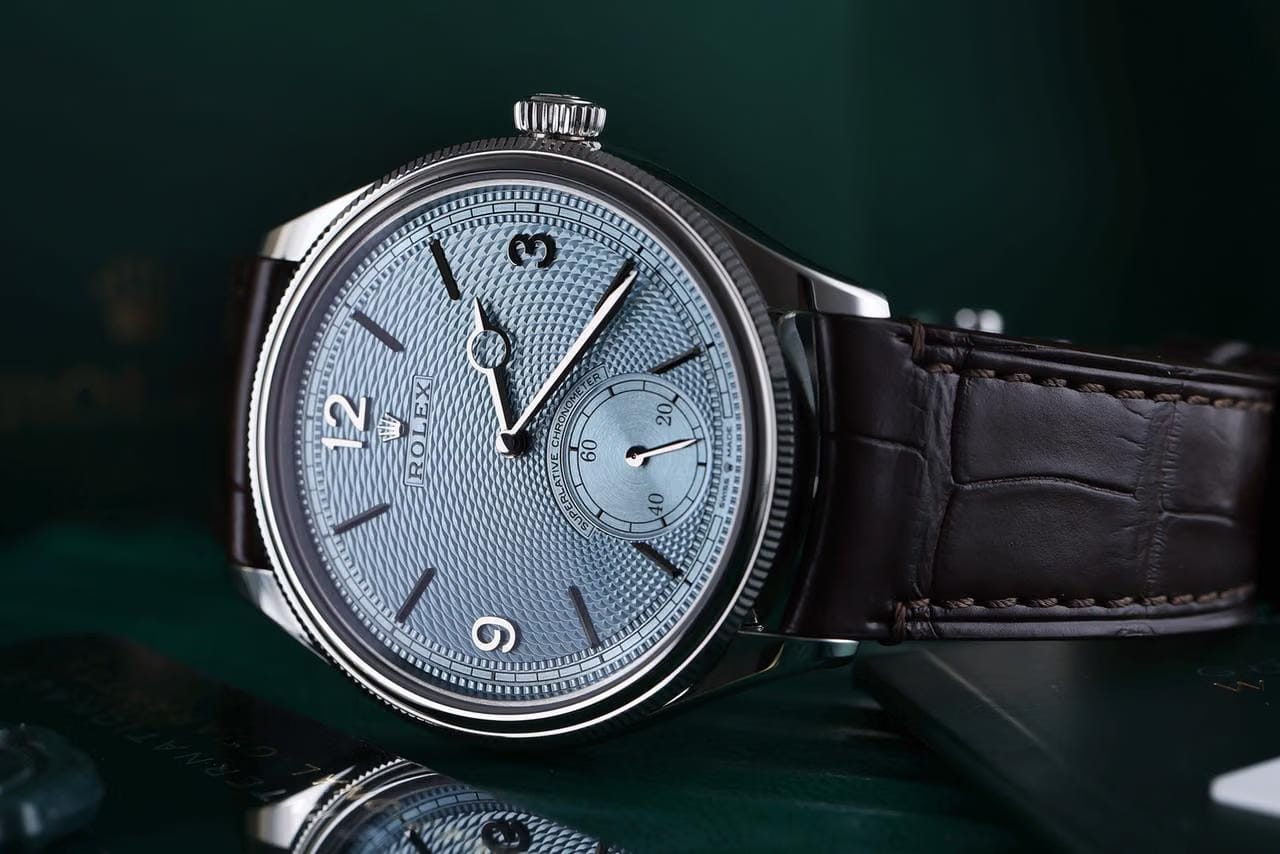 Rolex | 1908 | 19G1J310 | Platinum | 39 mm | Leather | Blue | Automatic