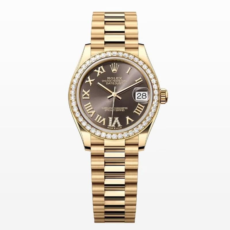 Rolex | Datejust | 278288RBR | Yellow gold | 31 mm | Yellow gold | Grey | Automatic