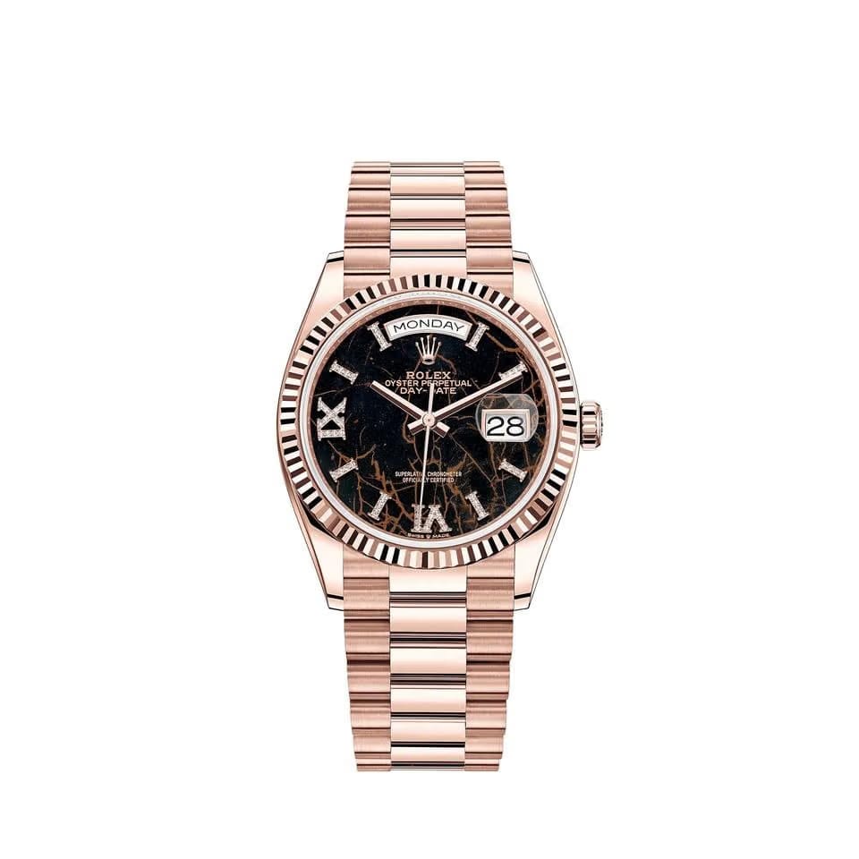 Rolex | Day-Date | 128235 | Rose gold | Rose gold | Brown | Automatic