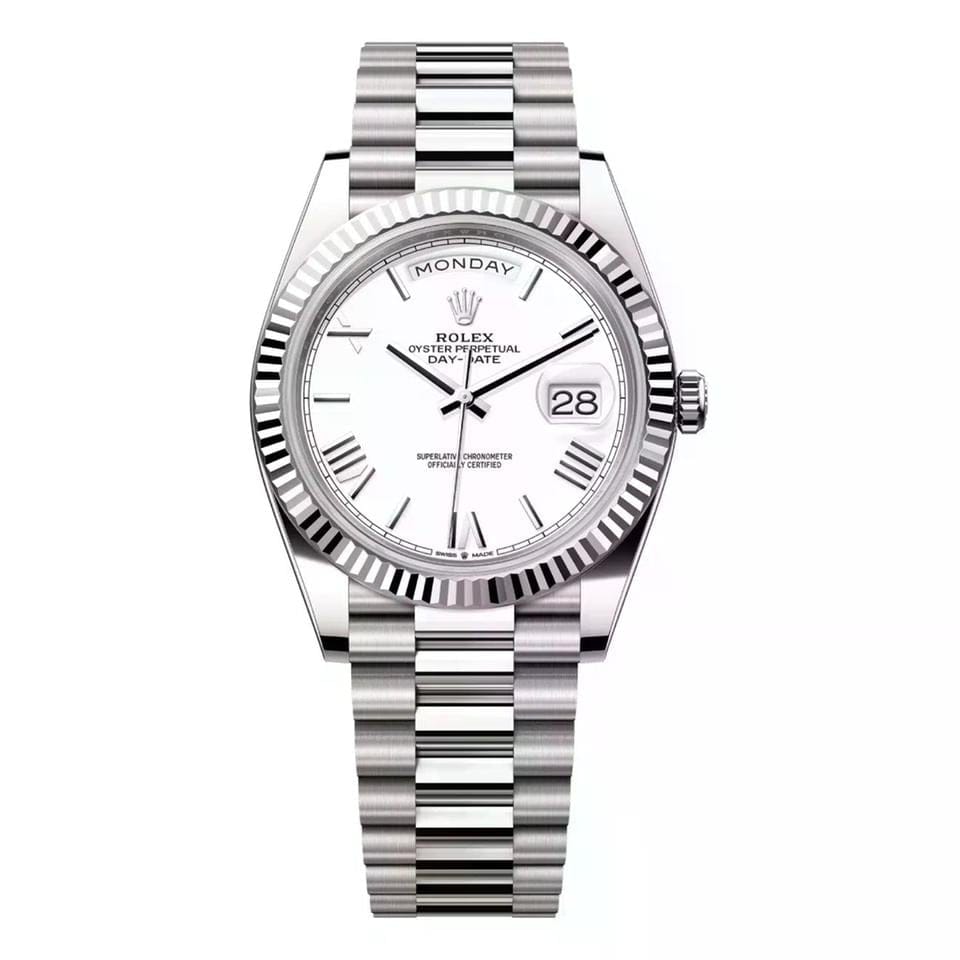Rolex | Day-Date | 228239-0046 | 40 mm | White gold | White | Automatic