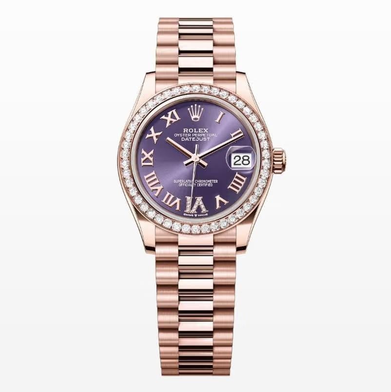 Rolex | Datejust | 278285RBR | Rose gold | 31 mm | Rose gold | Purple | Automatic