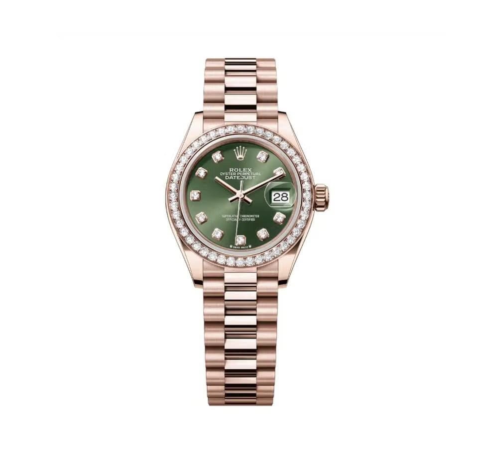 Rolex | Datejust | 279135RBR | Rose gold | 28 mm | Rose gold | Green | Automatic